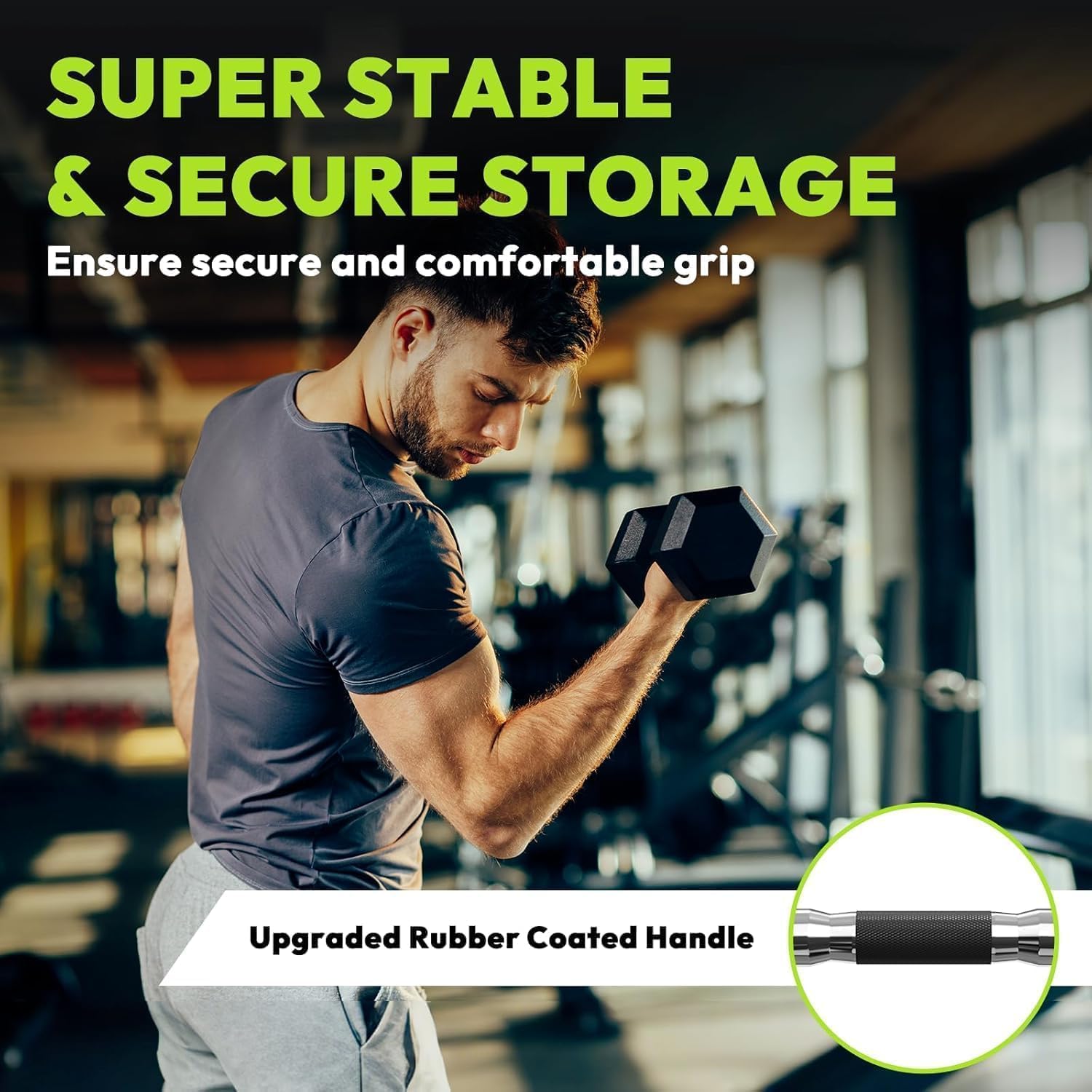 HANDBODE Hex Dumbbell Set with Rack, 350-690 lb, Non-Slip Rubber Grip Handles, Rubber Coated Fixed Weights, Heavy Duty Storage Stand, Hexagon Shape, Multiple Weight Options for Home Gym Strength Training - Image 6