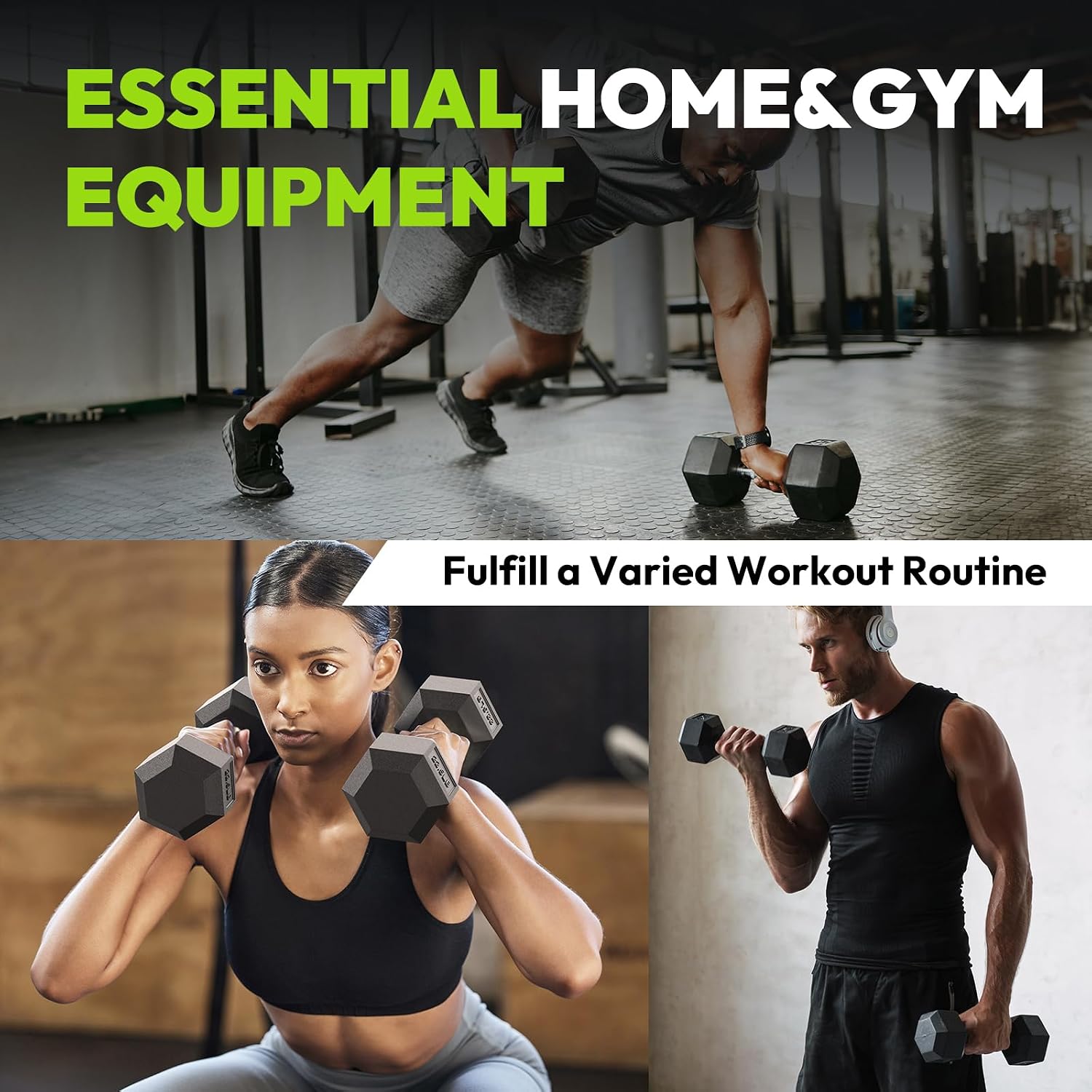 HANDBODE Rubber Coated Hex Dumbbell Set with A-Frame Rack, 100 lb - 600 lb Multiple Options Weight, Hexagon Non-Rolling Shape, Ergonomic Knurled Handle, Home Gym Equipment for Strength Training - Image 8