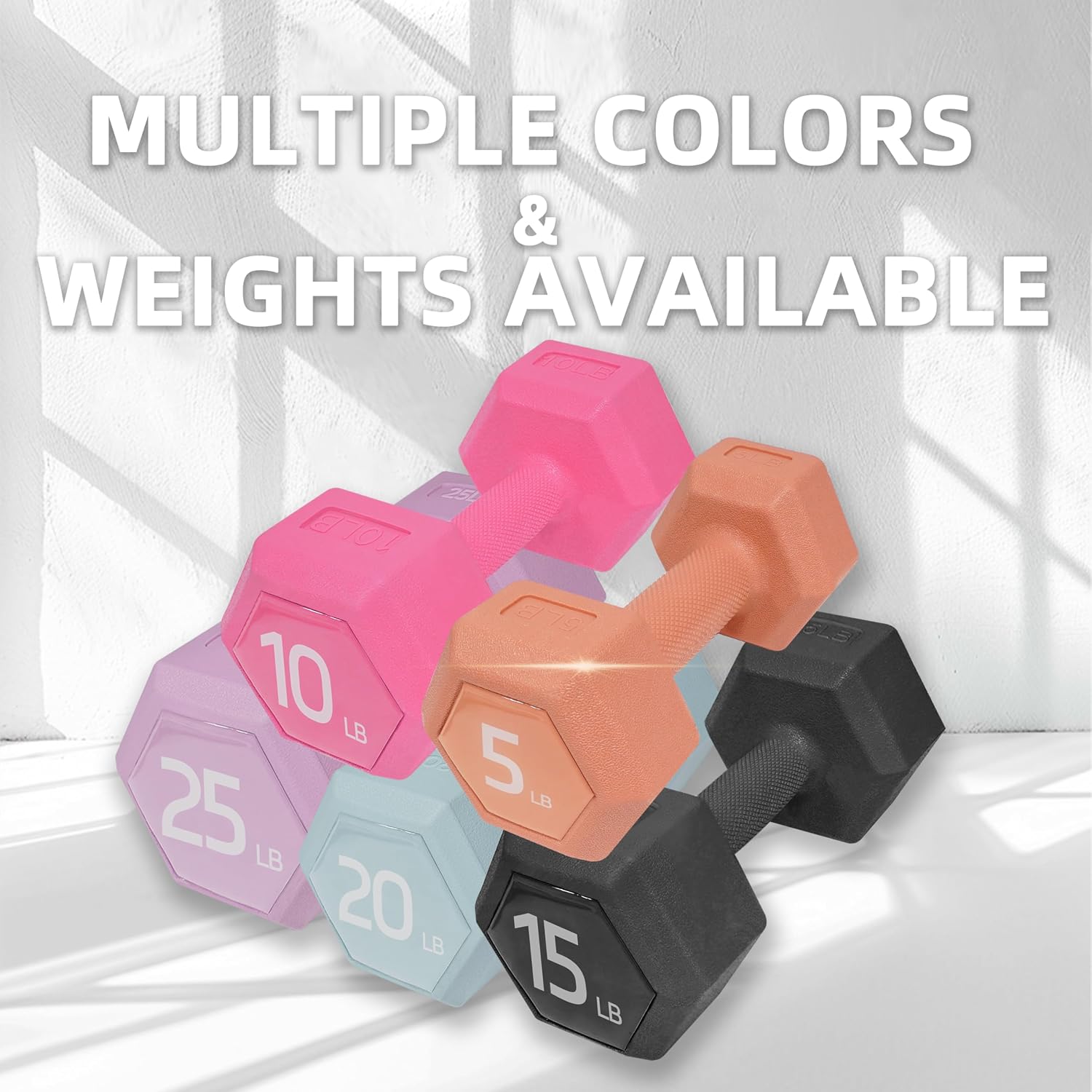 Dumbbell Hand Weight Sets 5/10/15/20/25/36lbs - 5 Colors Options - Exercise & Fitness Free Weights for Women & Men Home Gym Equipment Workouts Strength Training - Image 4