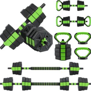 Adjustable Dumbbell Set, 44/66/88Lbs 4-in-1 Free Weights for Home Gym, Converts to Kettlebell & Barbell with Connector, Non-Slip Grip, Ideal for Men & Women Strength Training