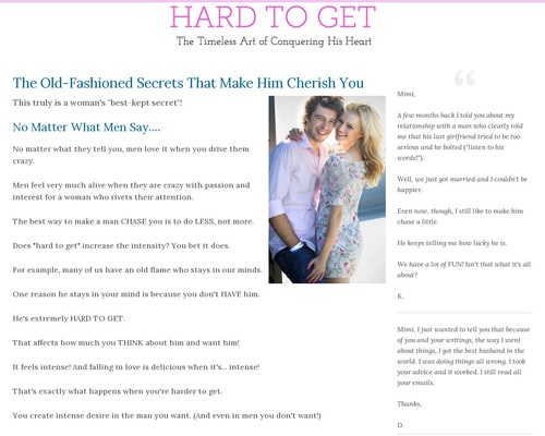 Hard To Get - The Timeless Art of Letting Him Chase You - Official Site