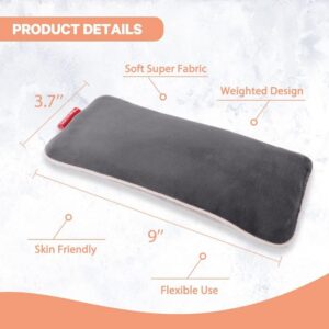 Unscented Weighted Eye Pillow for Yoga, Relaxation | Microwavable Moist Heat Eye Compress Mask with Washable Cover for Meditation, Yoga, Spa, Sleeping, Migraine Relief