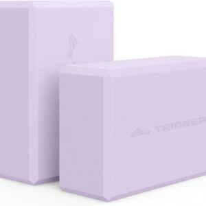 Trideer Yoga Blocks 2 Pack, Soft Non-Slip Foam Blocks with Beveled Edges for Alignment and Stretching in Yoga, Pilates, and Dance – Supportive, Lightweight, Odor Resistant, Latex-Free
