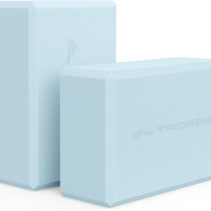 Trideer Yoga Blocks 2 Pack, Soft Non-Slip Foam Blocks with Beveled Edges for Alignment and Stretching in Yoga, Pilates, and Dance – Supportive, Lightweight, Odor Resistant, Latex-Free
