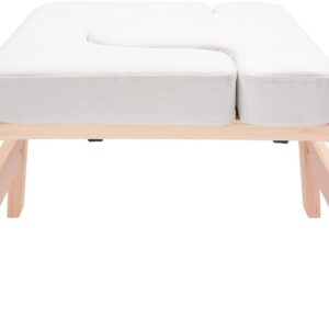 Yoga Headstand Bench with T-Block, Inversion Stool for Headstands Handstands, 440lbs Capacity Wood & PU Yoga Invert Chair for Balance Flexibility Training, Home Gym Equipment for Beginners, White