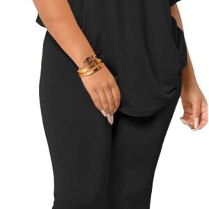 HBQ Women 2 Piece Outfits Summer Sweatsuits Drop Shoulder Tracksuits Biker Short Workout Jogger Sets