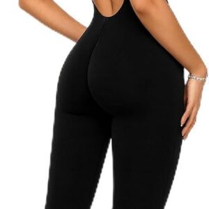 Romper – Short Sleeve Bodysuit Open Back Jumpsuit – Compression Bodysuit for Workout Set, Yoga & Athleisure