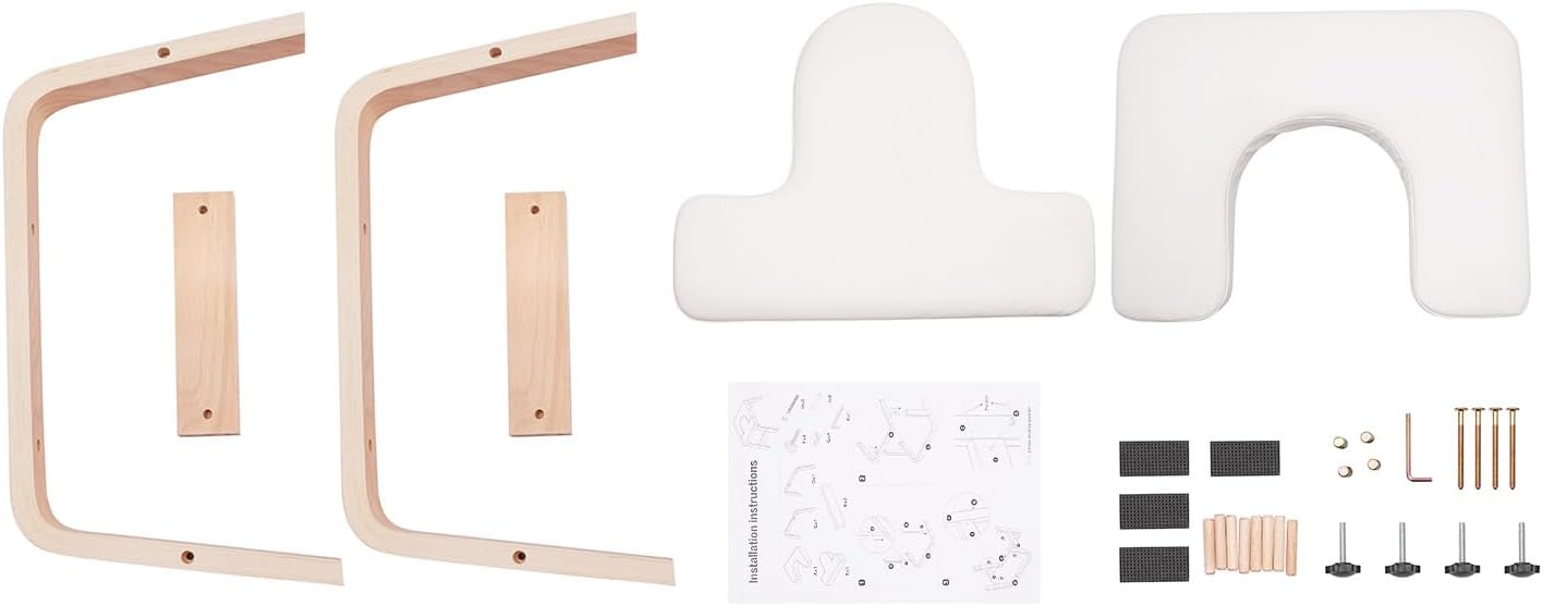 Yoga Headstand Bench with T-Block, Inversion Stool for Headstands Handstands, 440lbs Capacity Wood & PU Yoga Invert Chair for Balance Flexibility Training, Home Gym Equipment for Beginners, White - Image 9