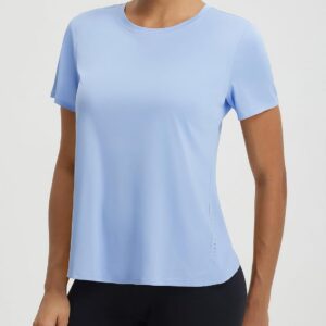 baleaf Women’s Short Sleeve Workout Shirts Athletic Tops Sun Protection Breathable T-Shirts Quick Dry Gym Running Tennis