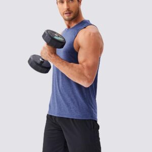 PINSPARK Men’s Tank Tops Quick Dry Summer Workout Muscle Shirt Athletic Casual Sleeveless Shirts for Bodybuilding Beach Gym