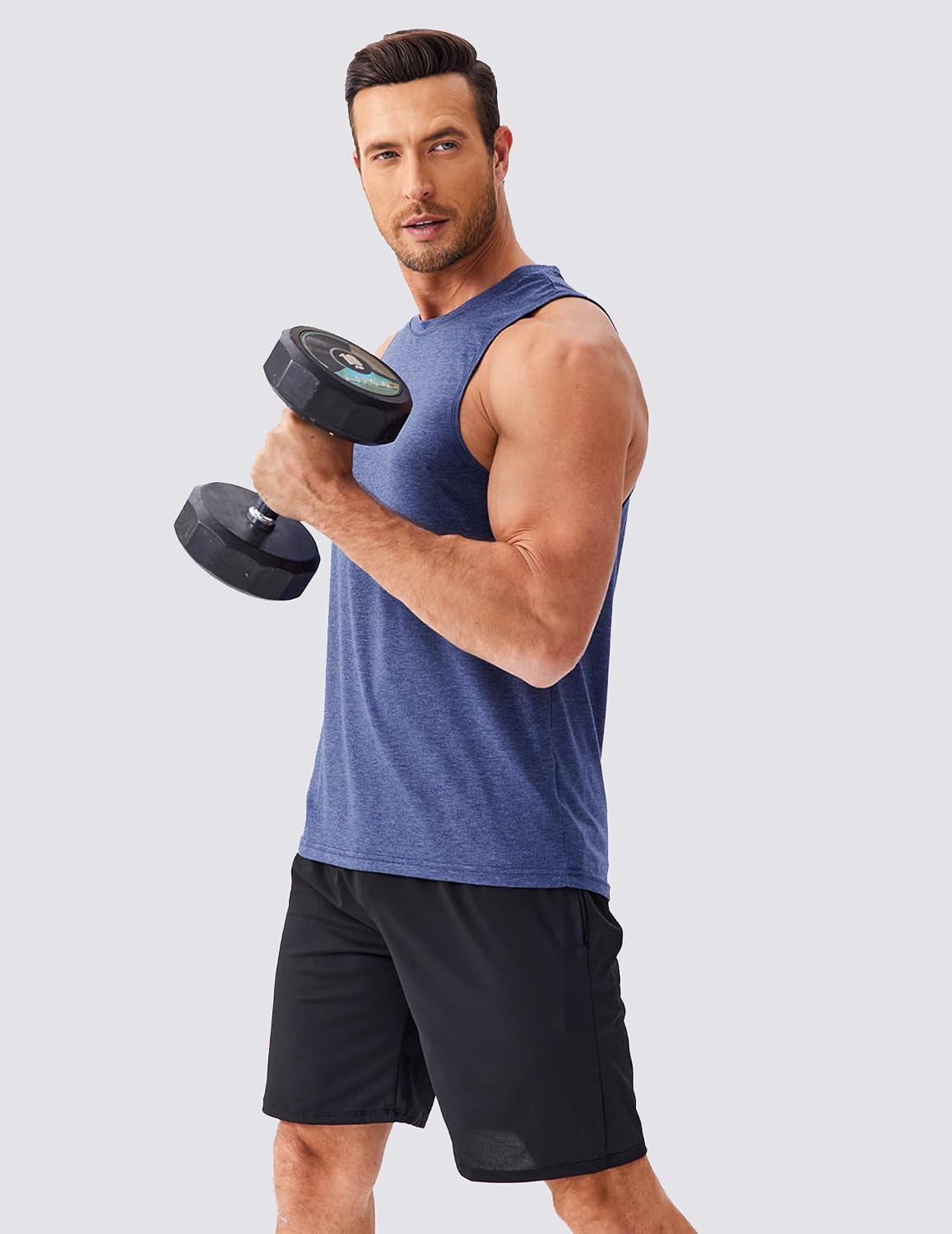 PINSPARK Men's Tank Tops Quick Dry Summer Workout Muscle Shirt Athletic Casual Sleeveless Shirts for Bodybuilding Beach Gym - Image 2