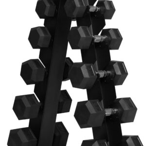 Ritfit 5-650 LBS PVC Encased Hex Dumbbell Sets with Optional Rack for Home Gym, Hand weight with Chrome Handle for Strength Training,Workouts