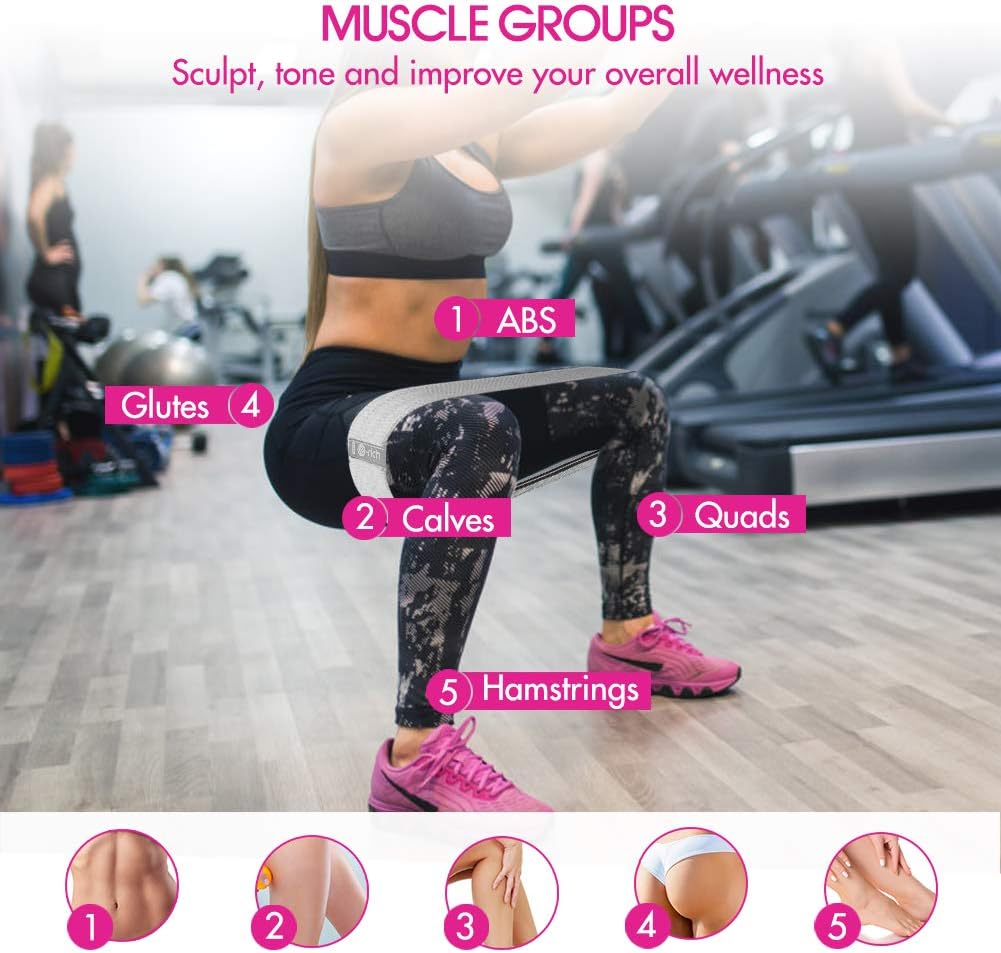 Resistance Bands, Fabric Workout Bands for Women & Men, Cloth Booty Resistance Loop Bands, Thick Squat Bands for Butt/Legs/Thigh/Hip/Glute Excersing - Image 4