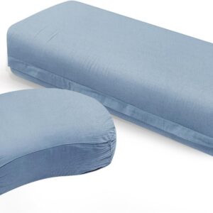 2 PCS Yoga Bolster Pillow, Rectangular Yoga Bolster Meditation Cushion with Removable Cover, The Head Pillows for Various Yoga Poses