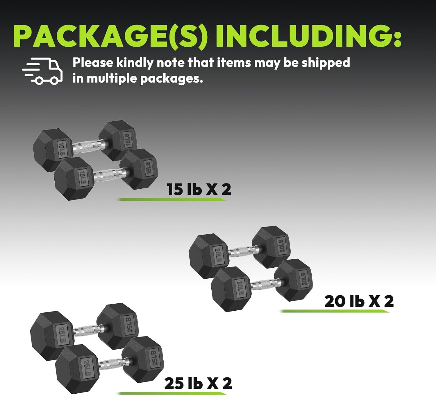 HANDBODE Hex Dumbbell 45-640 lb Set, Rubber Encased Exercise & Fitness Dumbbells for Home Gym, Hand Weights for Strength Training - Image 2