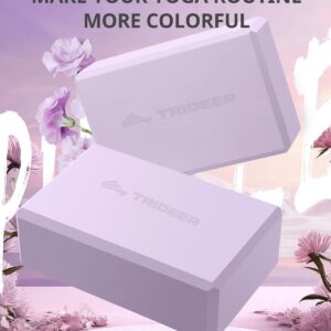 Trideer Yoga Blocks 2 Pack, Soft Non-Slip Foam Blocks with Beveled Edges for Alignment and Stretching in Yoga, Pilates, and Dance – Supportive, Lightweight, Odor Resistant, Latex-Free