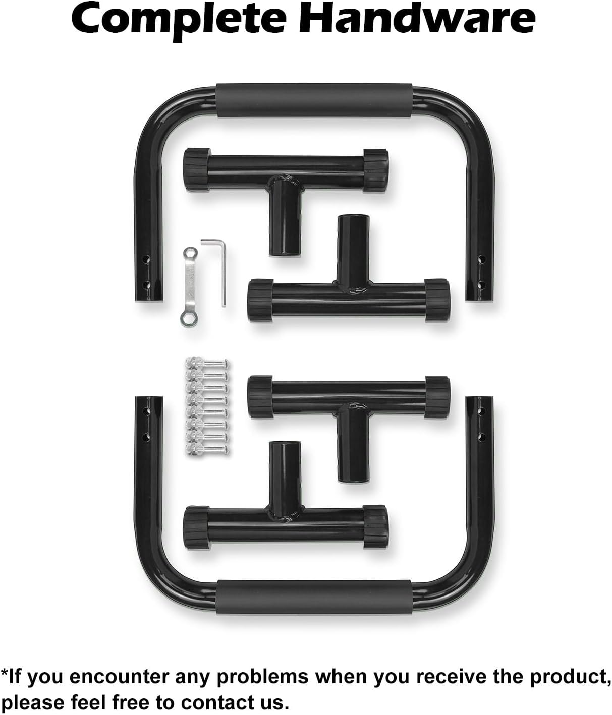 TABEKE Push Up Bar, 14'' High Steel Parallettes & Dip Bar with Full Coverage Foam Handle, Heavy-Duty Calisthenics Parallel Bars for L-Sit, Dips, Home Gym Strength Training Workout - Image 8