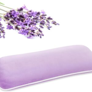 Lavender Weighted Eye Pillow for Yoga, Relaxation | Microwavable Moist Heat Eye Compress Mask with Washable Cover for Meditation, Yoga, Spa, Sleeping, Migraine Relief (Purple)