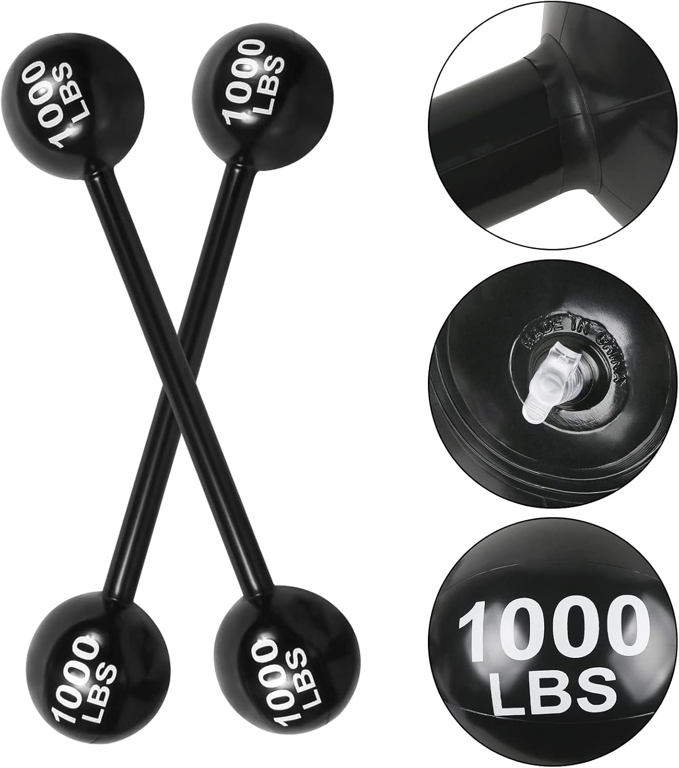 2 PCS Giant Inflatable Dumbbell Barbell,Funny Carnival Circus Birthday/Halloween Party Decorations Fake Weights Cosplay Props Party Supplies,Blow Up Strongman Costume Photo Booth Props Accessory - Image 3