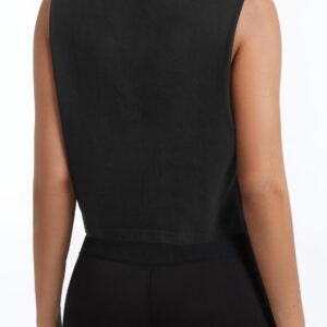 Remidoo Cropped Tank Tops for Women Open Side Workout Tops Sleeveless Shirt Crewneck Activewear