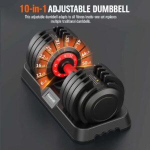Adjustable Dumbbells Set of 2,Free Weights Dumbbells Set,25lbs/50lbs Adjustable Weights with Anti-slip Silicone Grip,10 in 1,for Men/Women Gym Equipment for Home Strength Training Equipment