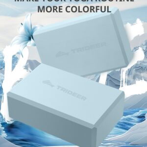 Trideer Yoga Blocks 2 Pack, Soft Non-Slip Foam Blocks with Beveled Edges for Alignment and Stretching in Yoga, Pilates, and Dance – Supportive, Lightweight, Odor Resistant, Latex-Free
