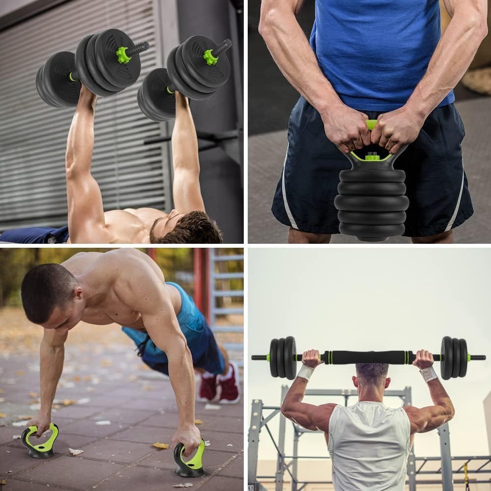 44/66/88 Lbs Adjustable Dumbbell Set, 4-in-1 Free Weights Set with Connector, Fitness Exercise Equipment Used As Barbell, Kettlebells, Push Up Stand, Weights Set for Home Gym Suitable Men/Women - Image 6