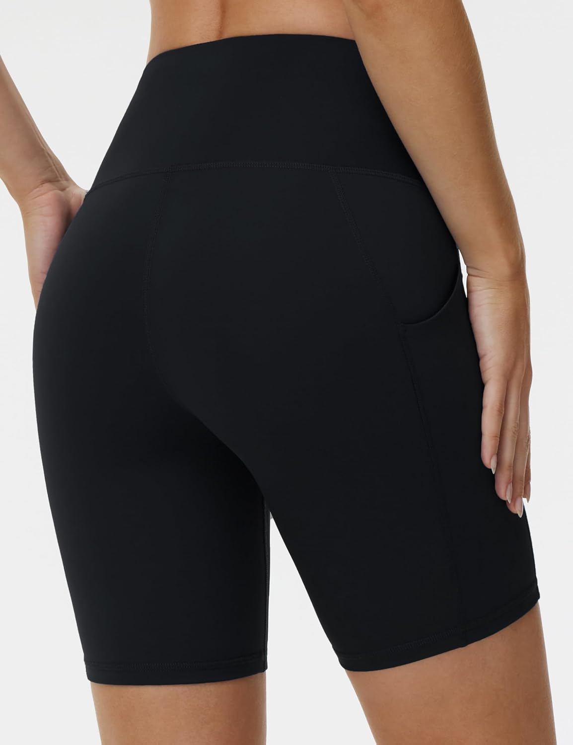 THE GYM PEOPLE Women's High Waist Workout Shorts 8"/5"/3" Stretchy Tummy Control Yoga Biker Running Shorts with Pockets - Image 3