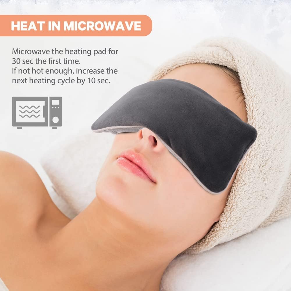 Unscented Weighted Eye Pillow for Yoga, Relaxation | Microwavable Moist Heat Eye Compress Mask with Washable Cover for Meditation, Yoga, Spa, Sleeping, Migraine Relief - Image 5