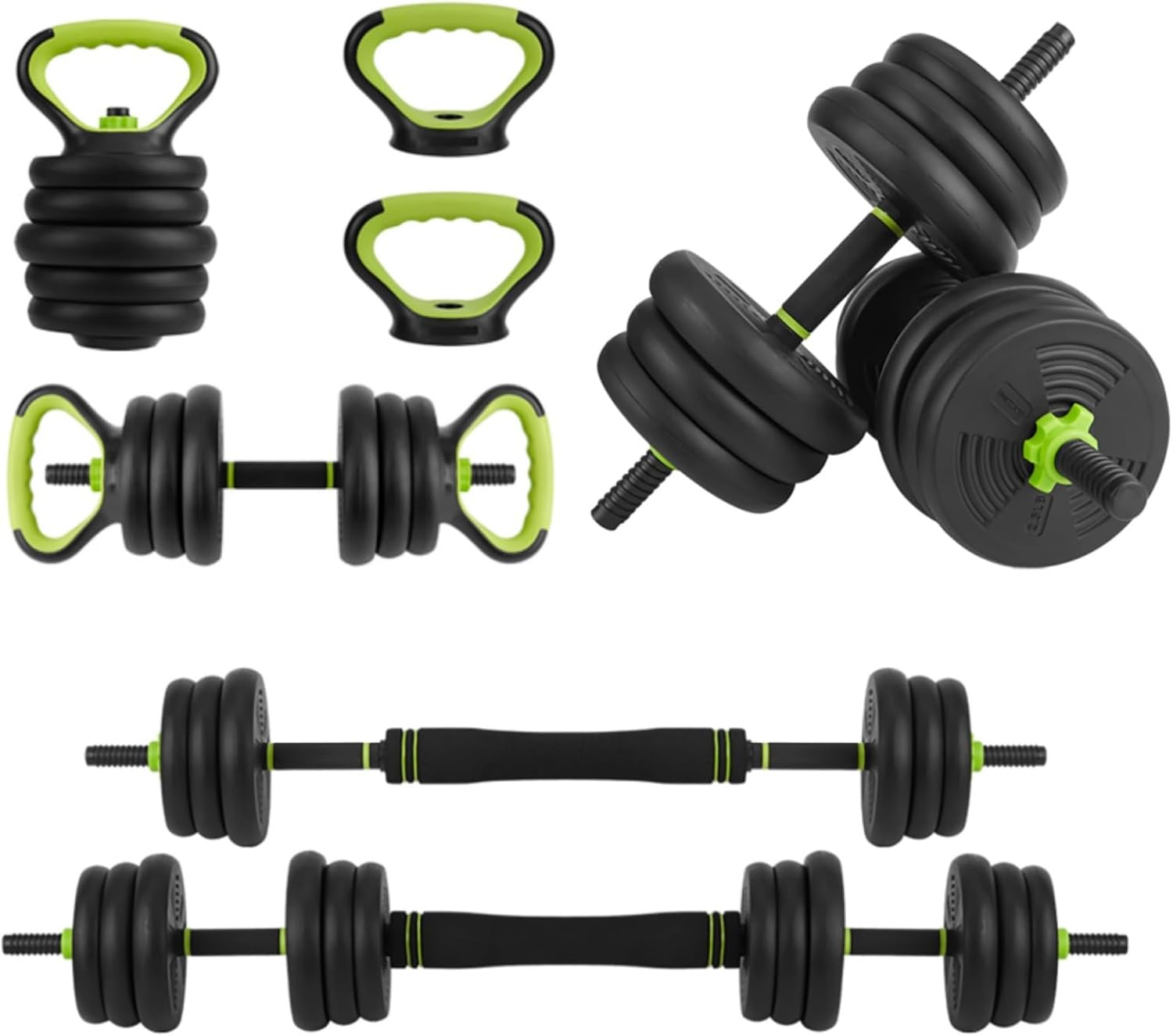 44/66/88 Lbs Adjustable Dumbbell Set, 4-in-1 Free Weights Set with Connector, Fitness Exercise Equipment Used As Barbell, Kettlebells, Push Up Stand, Weights Set for Home Gym Suitable Men/Women
