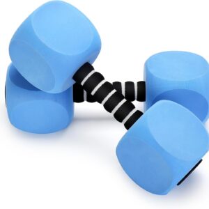 Water Dumbbells, 2Pack Aquatic Exercise Dumbbells, EVA Foam Barbells for Men Women Water Workouts