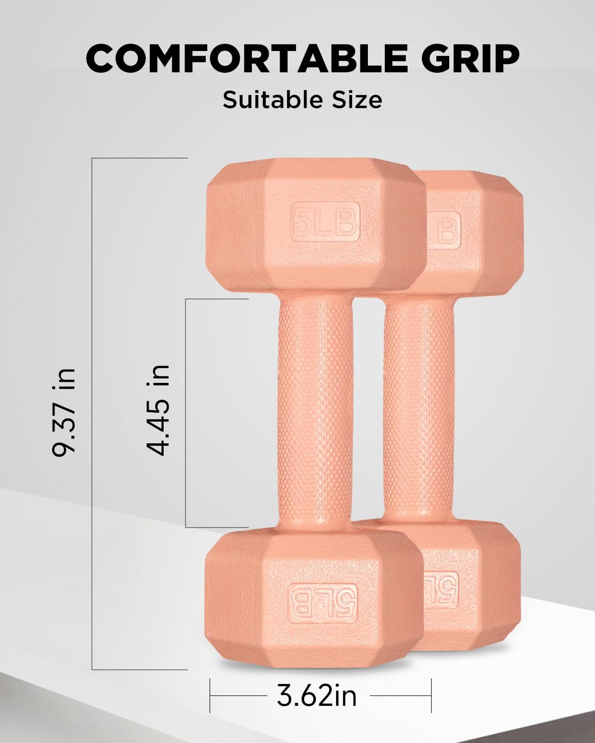 Dumbbell Sets - 5/10/15/20/25/36 lb Dumbbells Pair Hand Weights Set of 2 - Easy Grip - Arm Weights for Men and Women, Home Gym Exercise Equipment for Workouts Fitness Strength Training - Image 4