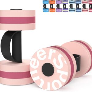 Sportneer Water Weights Aquatic Exercise Dumbbells Water Dumbbell Aerobics Workouts Set of 2 EVA Foam Pool Weights Dumbbells Set Aqua Fitness Barbells Equipment for Water Aerobics Weight Loss