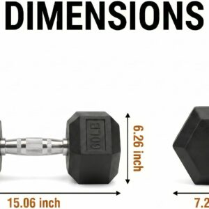 5-100 lb Rubber Hex Dumbbell Set