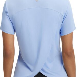 baleaf Women’s Short Sleeve Workout Shirts Athletic Tops Sun Protection Breathable T-Shirts Quick Dry Gym Running Tennis