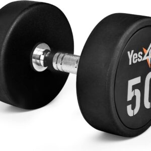 Yes4All Urethane Dumbbell with Anti-Slip Knurled Handle 5-50 LB for Muscle Building – Sold Individually