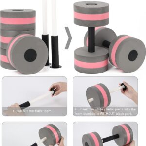 Water Dumbbells Aquatic Exercise Dumbells Water Aerobics Workouts 2PCS Foam Barbells for Men Women Water Sports Fitness Tool