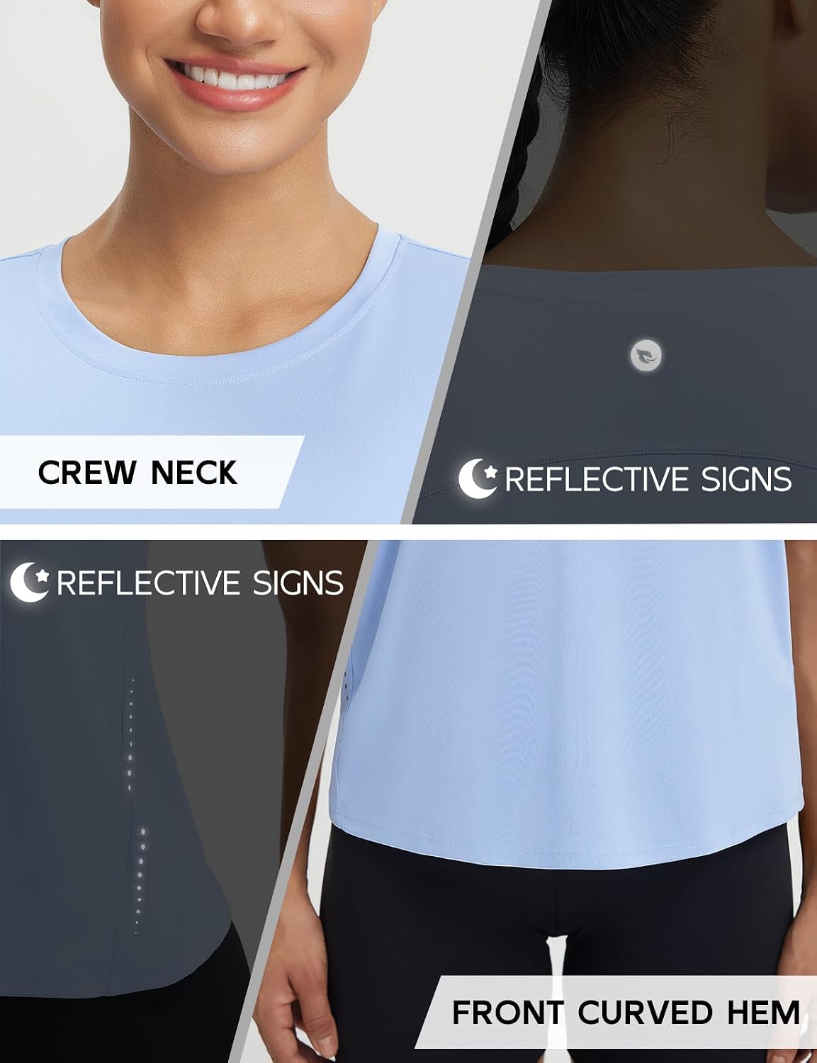 baleaf Women's Short Sleeve Workout Shirts Athletic Tops Sun Protection Breathable T-Shirts Quick Dry Gym Running Tennis - Image 5