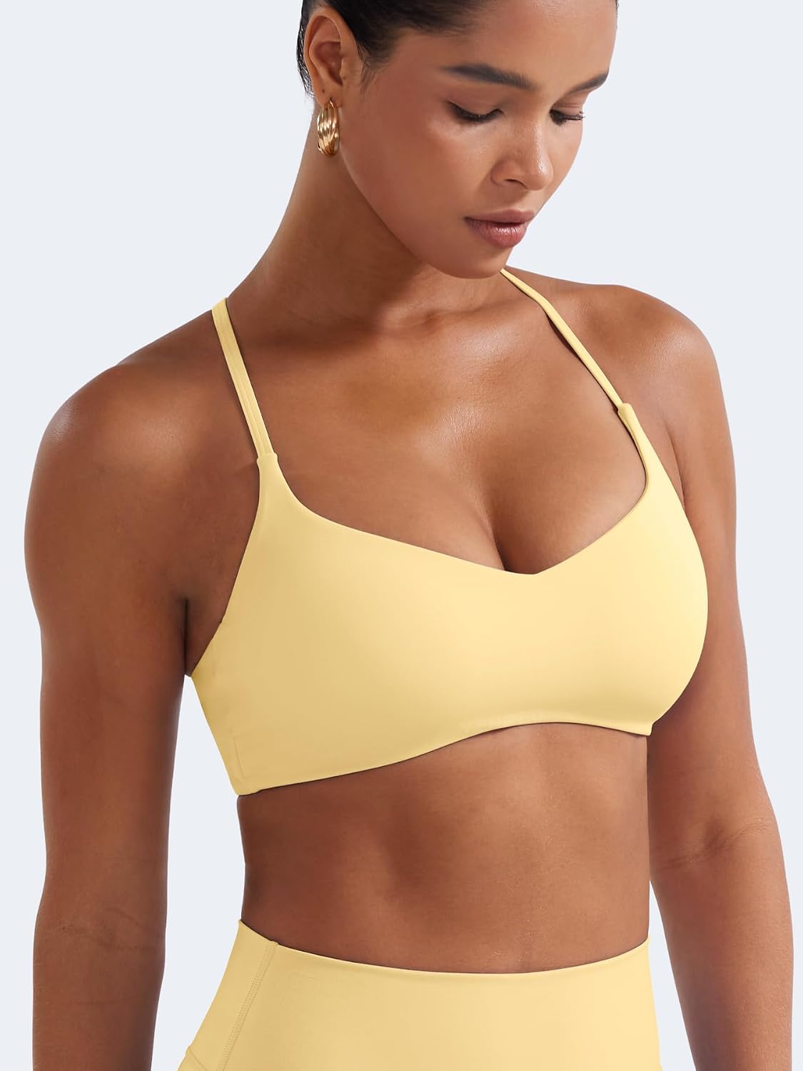 YEOREO CoreFlex Y Back Sports Bras for Women Padded Racerback Bra Paisely Light Impact Adjustable Straps Gym Workout Tops - Image 4