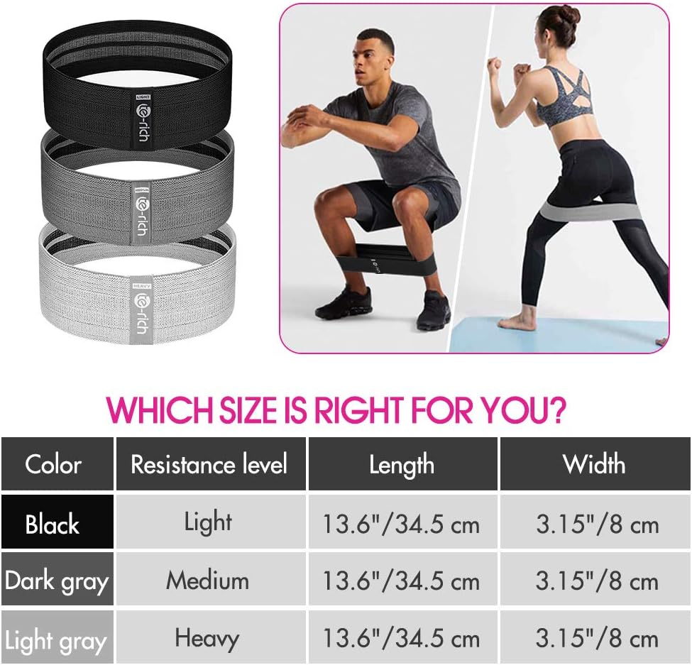 Resistance Bands, Fabric Workout Bands for Women & Men, Cloth Booty Resistance Loop Bands, Thick Squat Bands for Butt/Legs/Thigh/Hip/Glute Excersing - Image 5