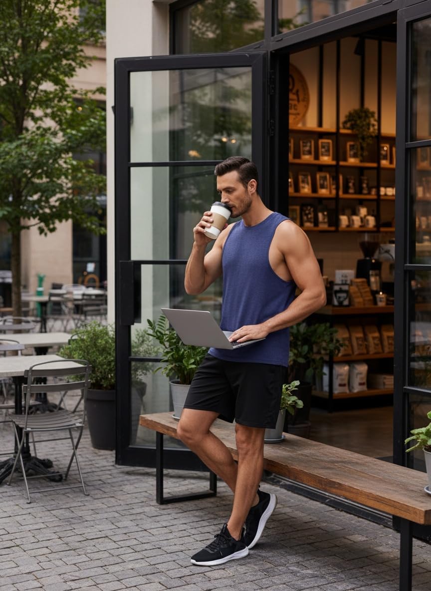 PINSPARK Men's Tank Tops Quick Dry Summer Workout Muscle Shirt Athletic Casual Sleeveless Shirts for Bodybuilding Beach Gym - Image 7