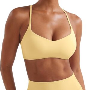 YEOREO CoreFlex Y Back Sports Bras for Women Padded Racerback Bra Paisely Light Impact Adjustable Straps Gym Workout Tops