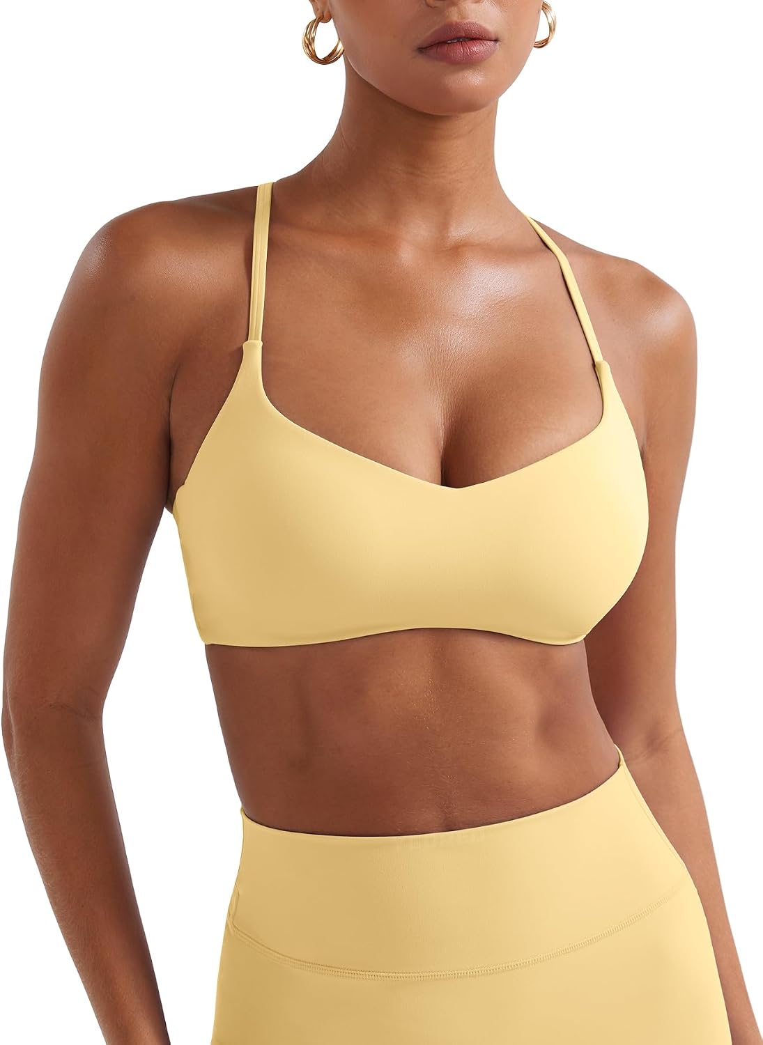 YEOREO CoreFlex Y Back Sports Bras for Women Padded Racerback Bra Paisely Light Impact Adjustable Straps Gym Workout Tops
