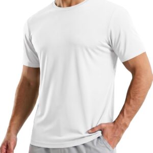 KINSWT Men’s Workout Shirts Dry Fit UPF 50+ Athletic T-Shirts Short Sleeve Cooling Quick Dry Running Gym Active Tee Tops
