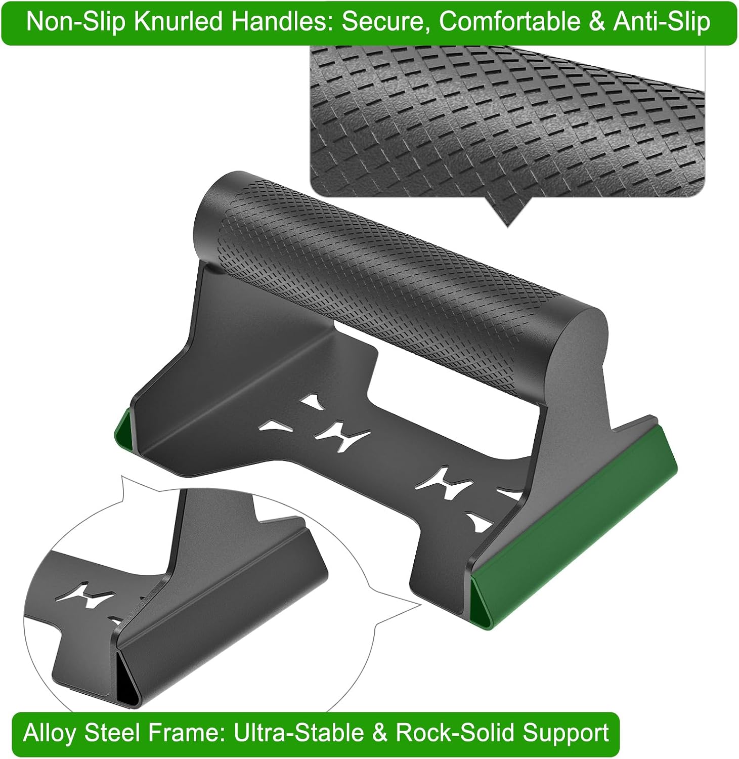 SELEWARE Push Up Bars Steel Pushup Stands Parallettes Bars Push Up Handles | Parallettes for Calisthenics, Handstand, Floor Workouts, Sturdy Steel Structure w/Non-Slip Knurled Handles, Supports 600 lbs - Image 2