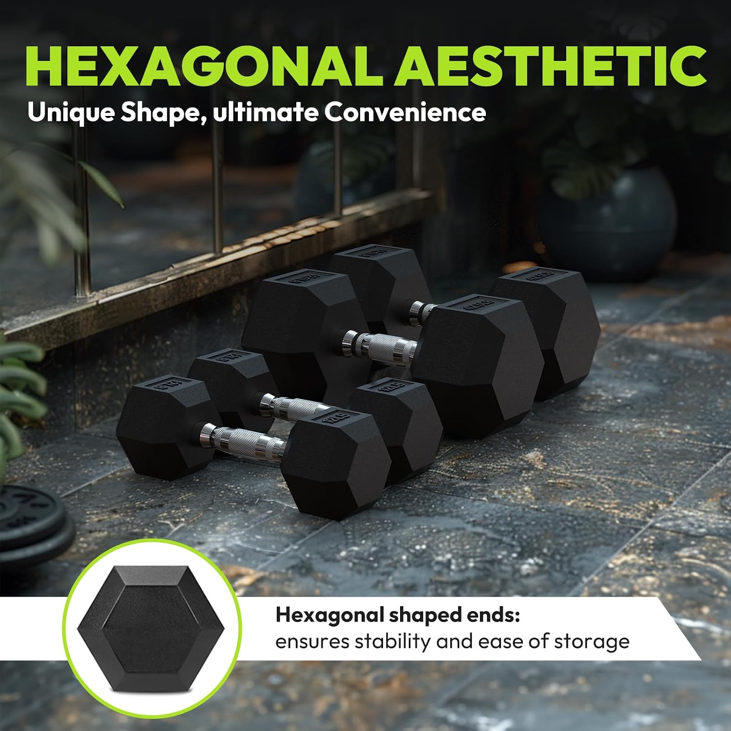 HANDBODE Hex Dumbbell 45-640 lb Set, Rubber Encased Exercise & Fitness Dumbbells for Home Gym, Hand Weights for Strength Training - Image 5