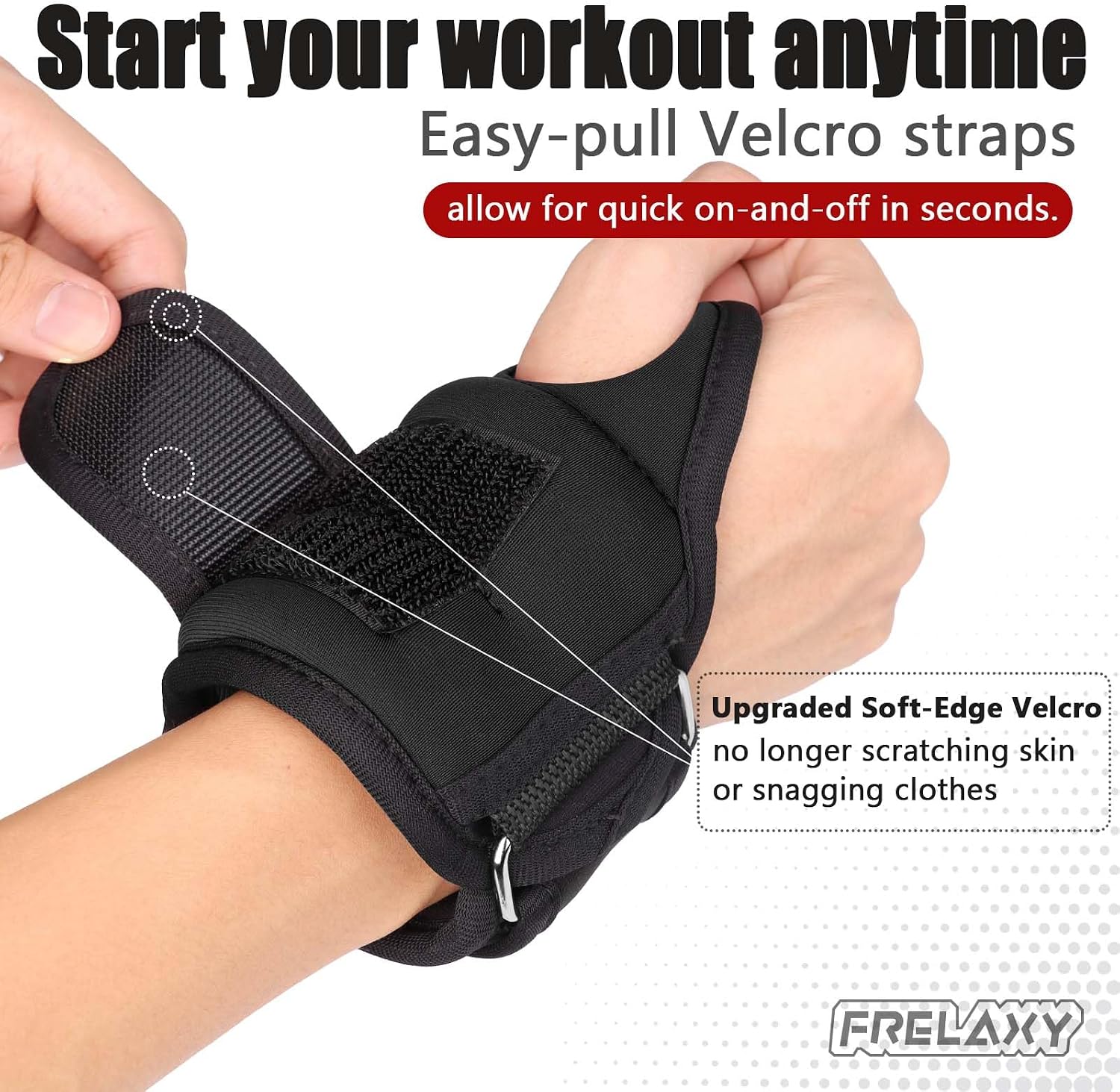 Frelaxy Wrist Weights with Thumb Loops Lock for Men Women 1lb*2 2lbs*2 3lbs*2 Ankle Weights Weighted Gloves for Running Strength Training Yoga Walking Exercises - Image 5