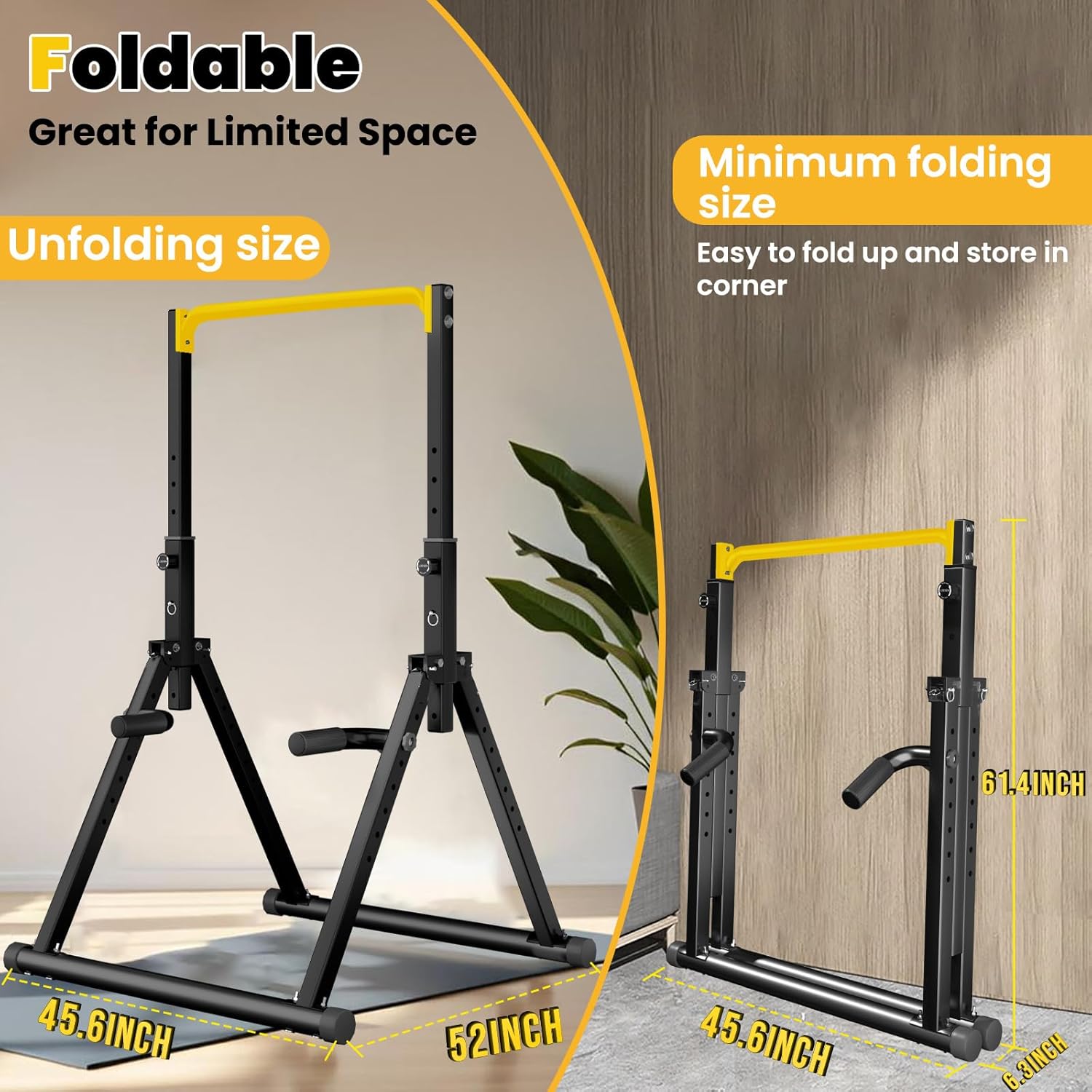 DOBESTS Power Tower Pull Up Bar Free Standing, Foldable Pull Up Station - Image 3