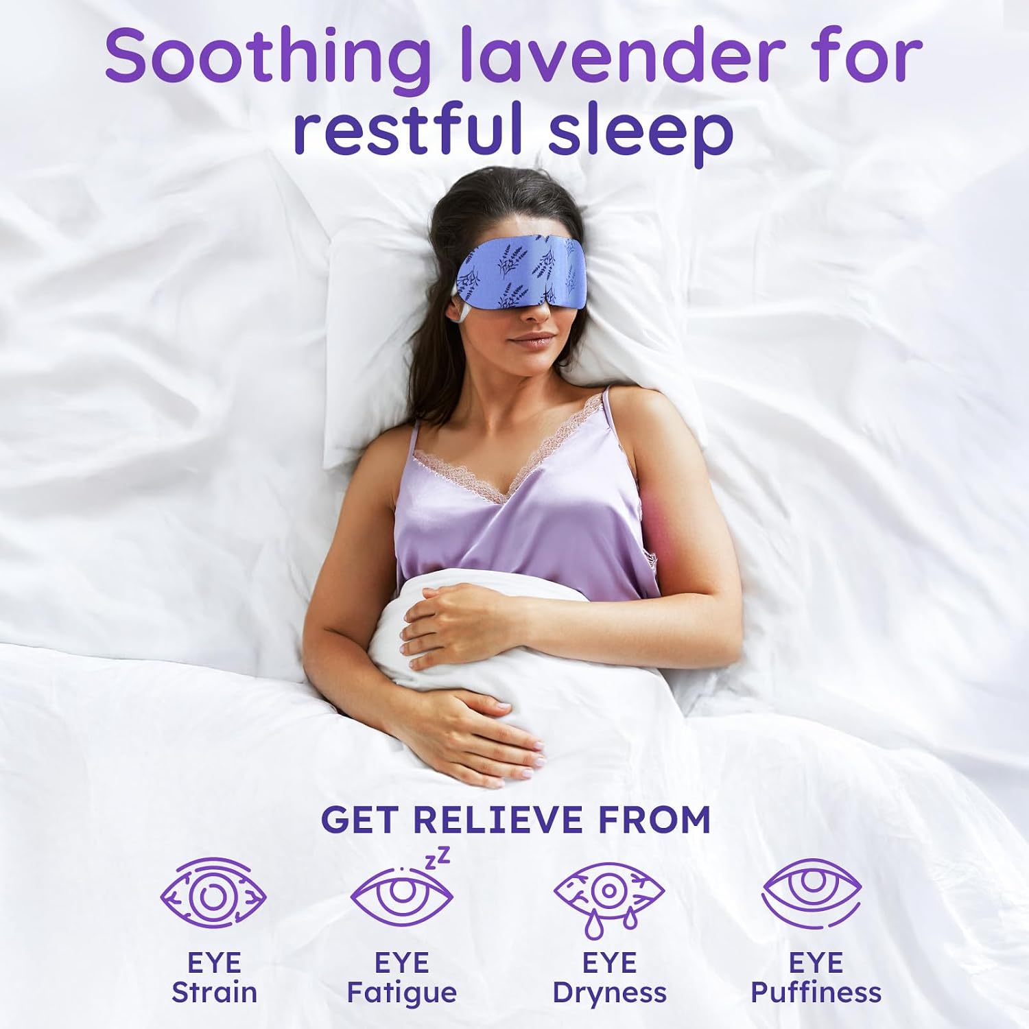 16 Pack Lavender Steam Eye Mask for Dryness, Puffiness, Strain & Relaxation, Heated Eye Mask for Sleep & Travel, Self-Heating & Disposable Warm Compress, Travel Essentials, Relaxation Gifts for Women - Image 2