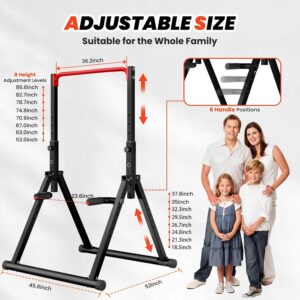 DOBESTS Power Tower Pull Up Bar Free Standing, Foldable Pull Up Station